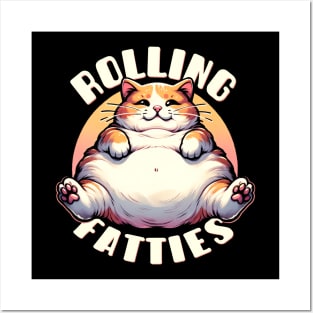 Rolling Fatties Plump Paws Paradise Majestic Fat Cat Poster Posters and Art